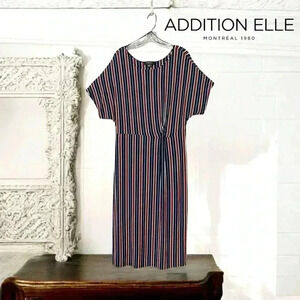 NWOT Addition Elle,  Plus-Size Striped Maxi Dress Casual Elegance, Size X